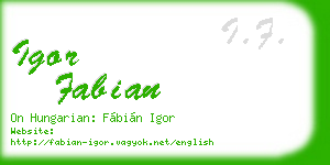 igor fabian business card