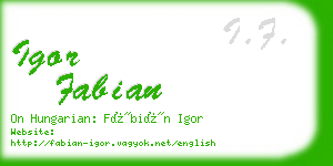 igor fabian business card